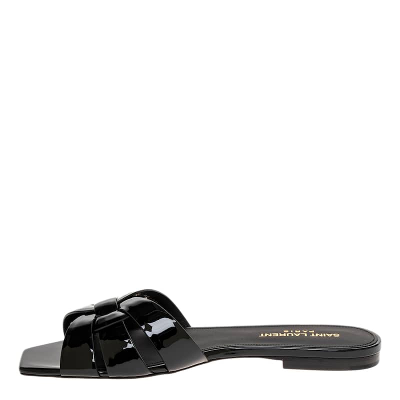 Saint Laurent Tribute Flat Sandals - Black