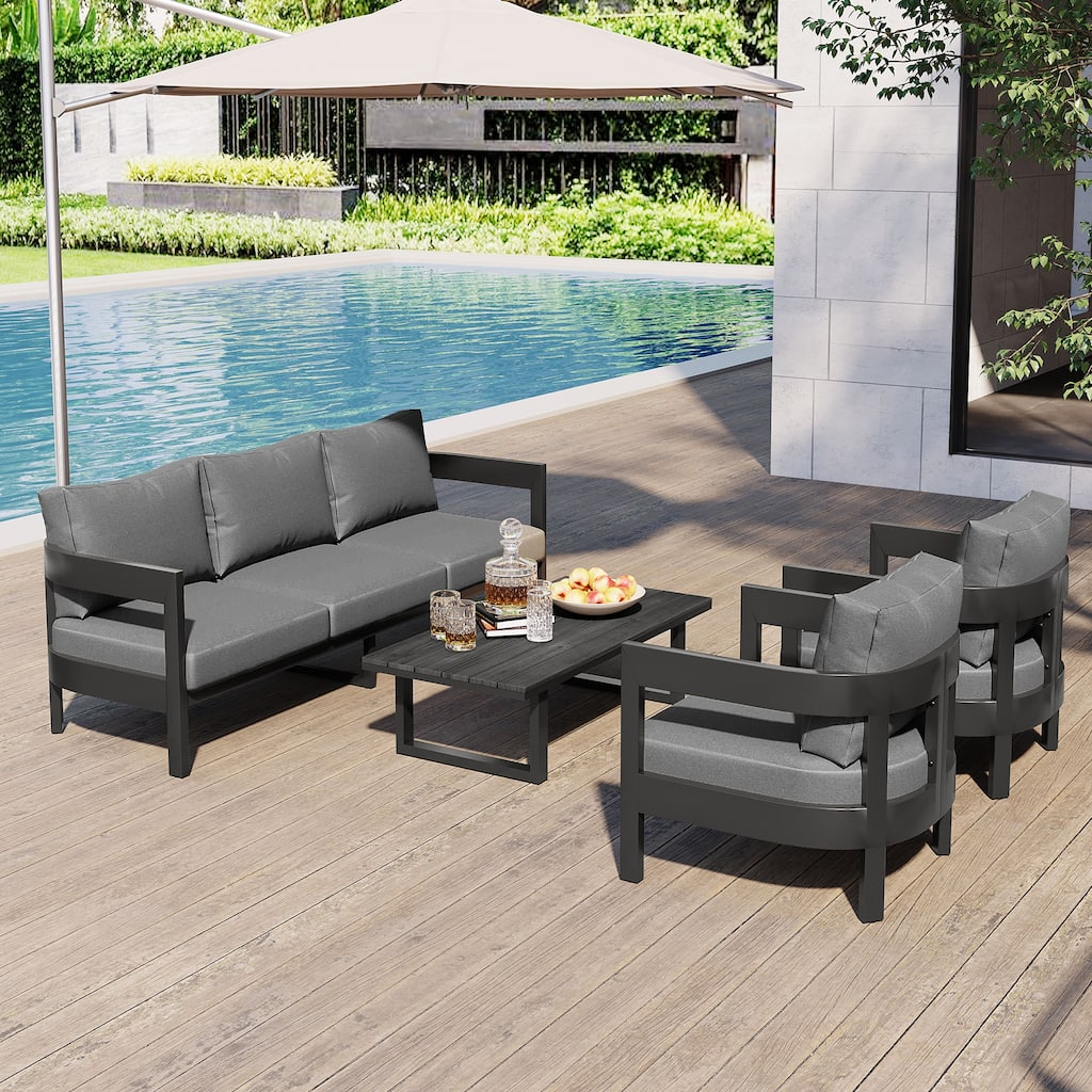 High-Quality Outdoor Seating Set with Thick Cushions