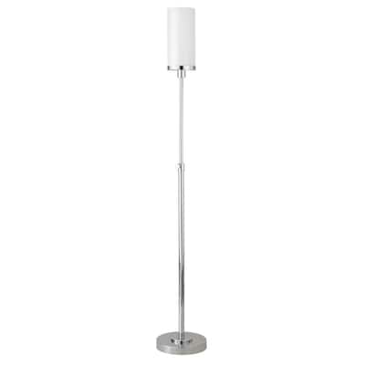 Metal Torchiere Floor Lamp with Drum and Cylinder Shade and Foot Switch - 11” x 11” x 66” (D x W x H)