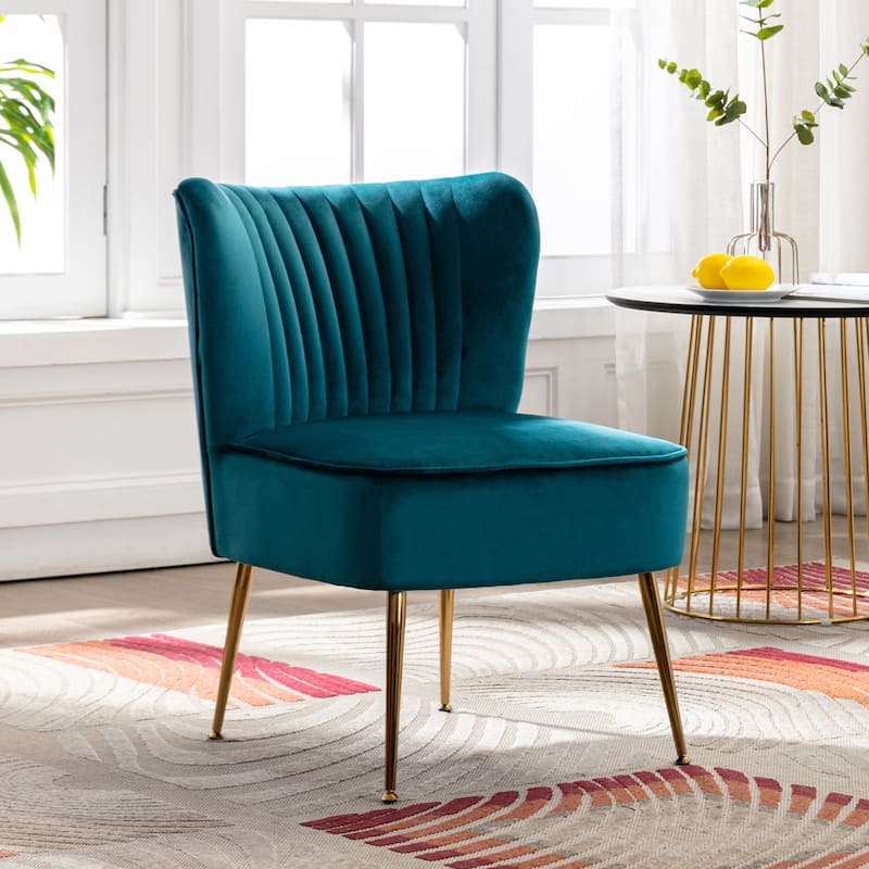 Haven Contemporary Velvet Upholstered Accent Chair - Teal