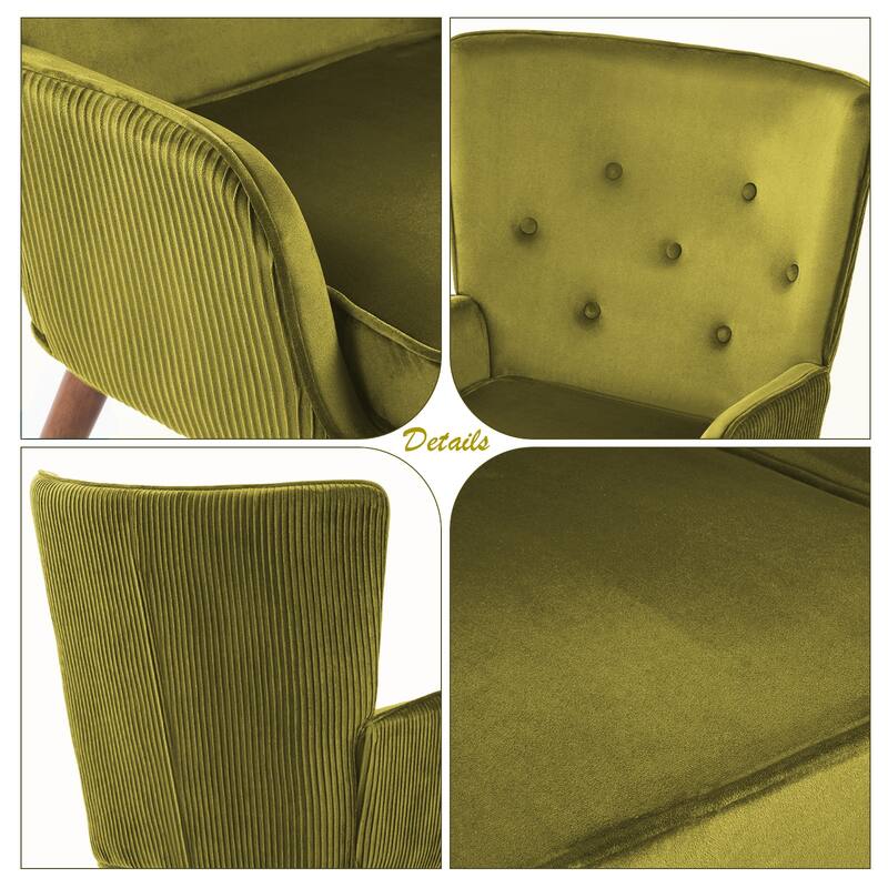 Velvet Upholstered Accent Chair Armchair for Living Room
