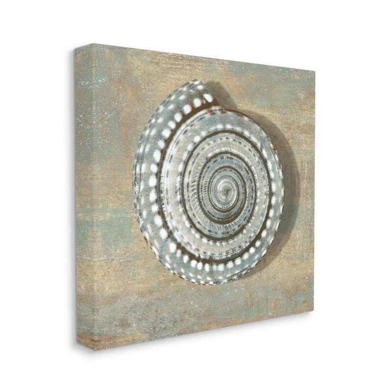 Stupell Nautical Spiral Shell Vintage Coastal Muted Neutral Canvas Wall Art - 30 x 30