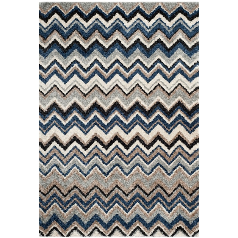 SAFAVIEH Tahoe Gular Cabin & Lodge Rug - 5'1" x 7'6" - Grey/Light Blue