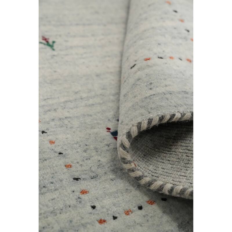 Hand Knotted Oriental 100% Wool Carpet Tribal Animal Pictorial Beige & Ivories Gabbeh Area Rug - 6' 0'' X 2' 7''