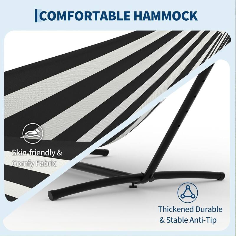 Portable Double Hammocks with Carrying Bag for Outside, 450 lbs Capacity