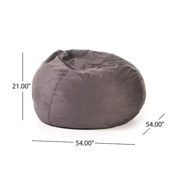 dimension image slide 6 of 10, Madison Faux Suede 5-foot Beanbag Chair by Christopher Knight Home