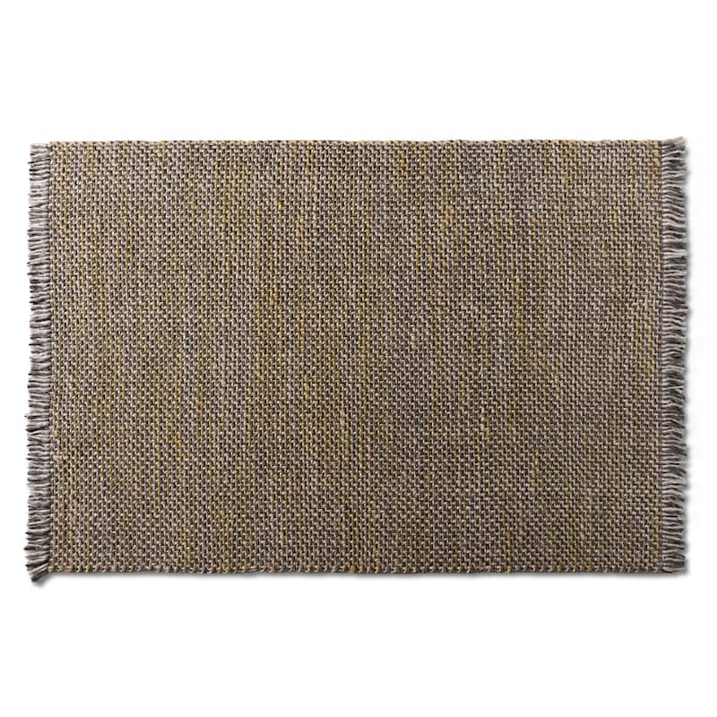 Nurten Modern and Contemporary Handwoven Hemp Blend Area Rug - 5' x 8'/Surplus - Yellow&Grey