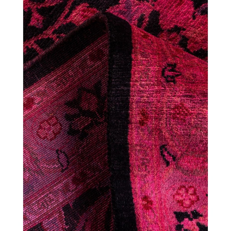 Overton Hand Knotted Wool Vintage Inspired Modern Contemporary Overdyed Pink Area Rug - 2' 8" x 4' 3"