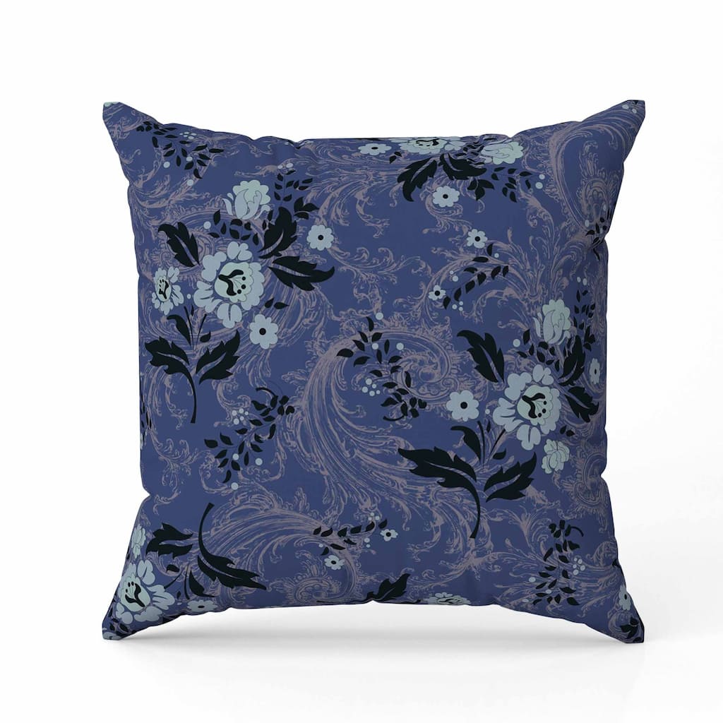 Meadow Strokes Indoor/Outdoor Reversible Throw Pillow Blue and Gray