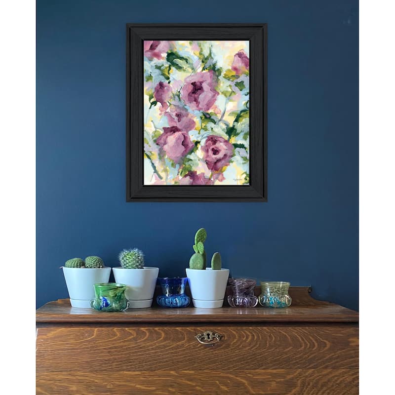 TrendyDecor4U Contemporary "Abstract Floral" Framed Print Wall Art
