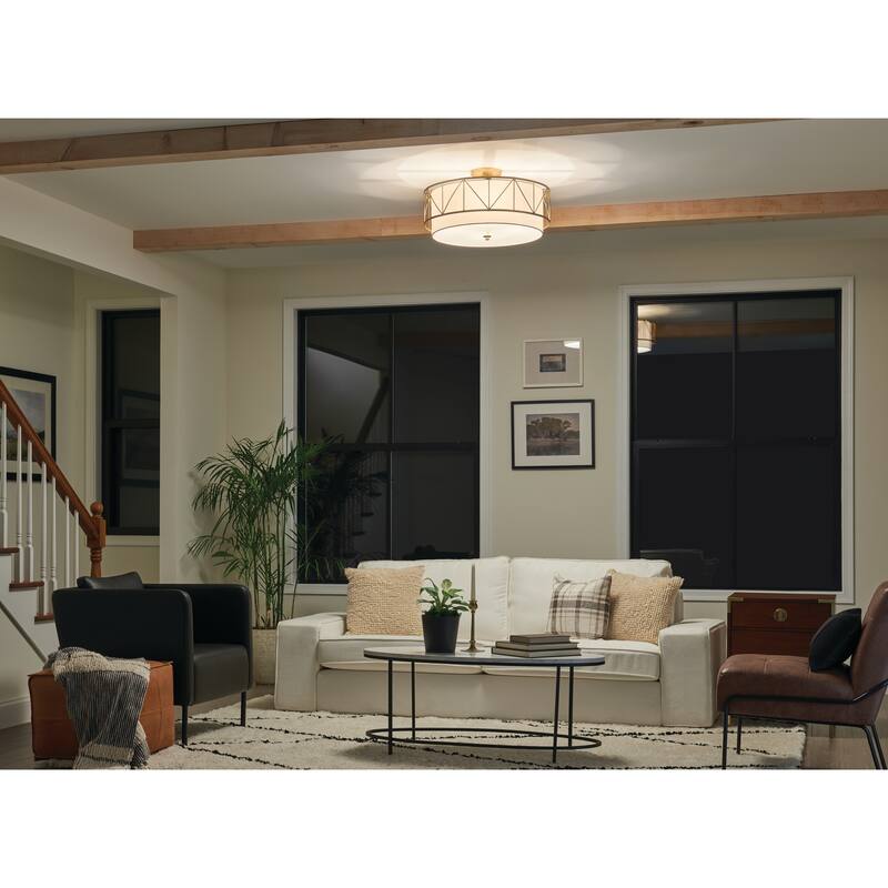 Birkleigh 24 in. 4-Light Classic Gold Semi-Flush Mount Ceiling Light
