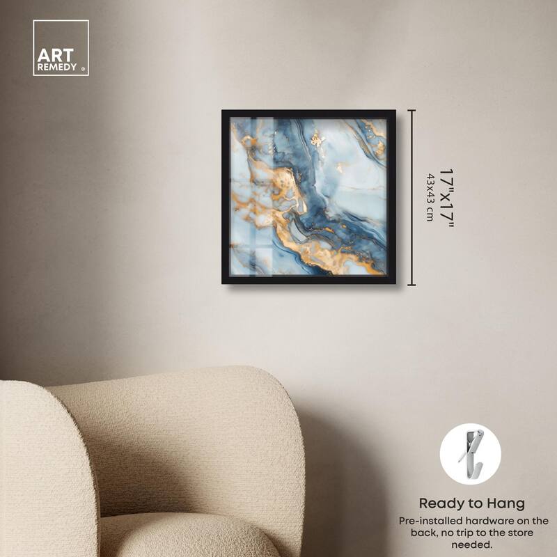 Golden Cloud Marble Shadowbox by Art Remedy