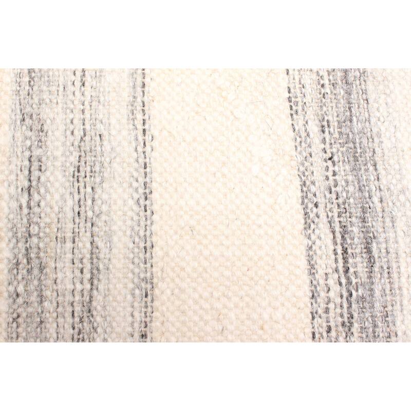 ECARPETGALLERY Flat-Weave Ankara FW Cream Wool Kilim - 5'7 x 7'7