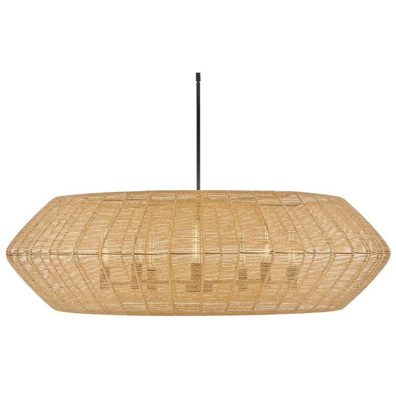 Hinkley Lighting 40386 Luca 8 Light 60" Wide Lisa McDennon Drum - Black / Camel