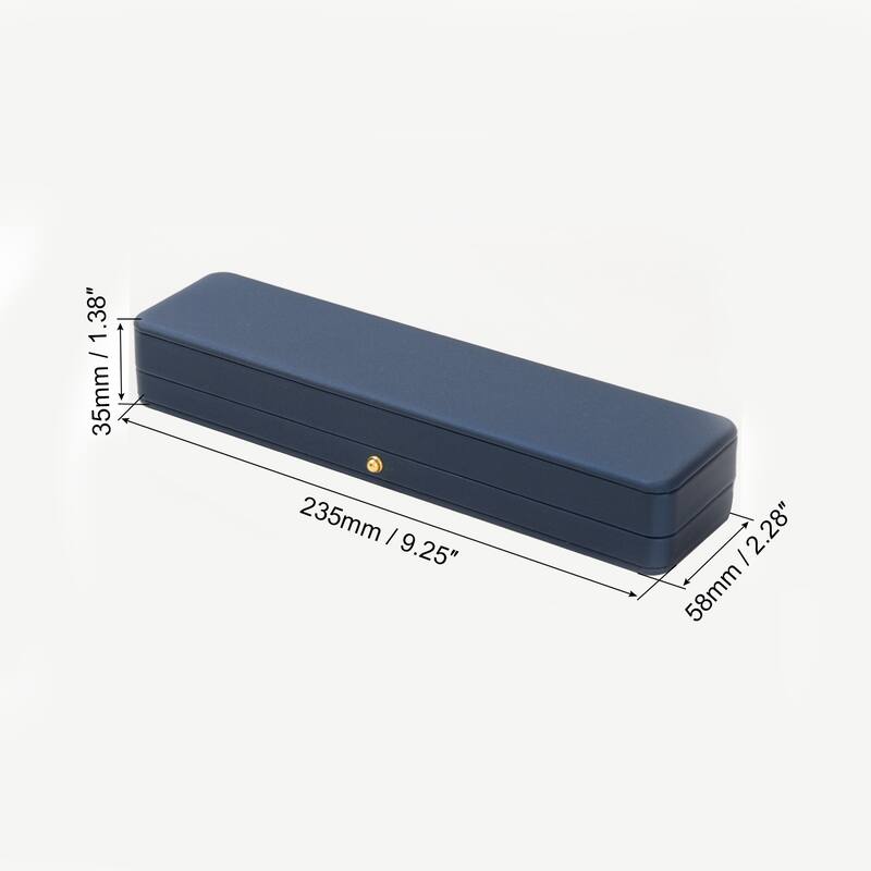 Velvet Necklace Box, Single Slot Long Chain Box Vintage Jewelry Holder - Blue