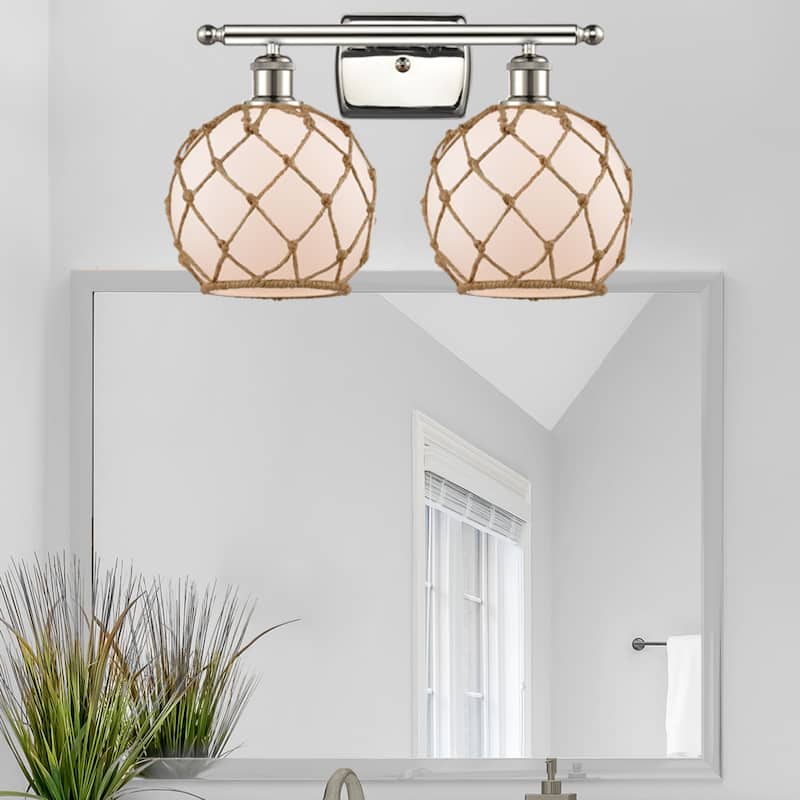 Innovations Lighting Farmhouse Rope 2 Light 16" Wide Bathroom Vanity