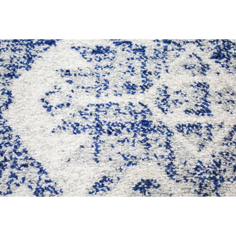 Bashian Zelig Ivory/Blue Transitional Area Rug