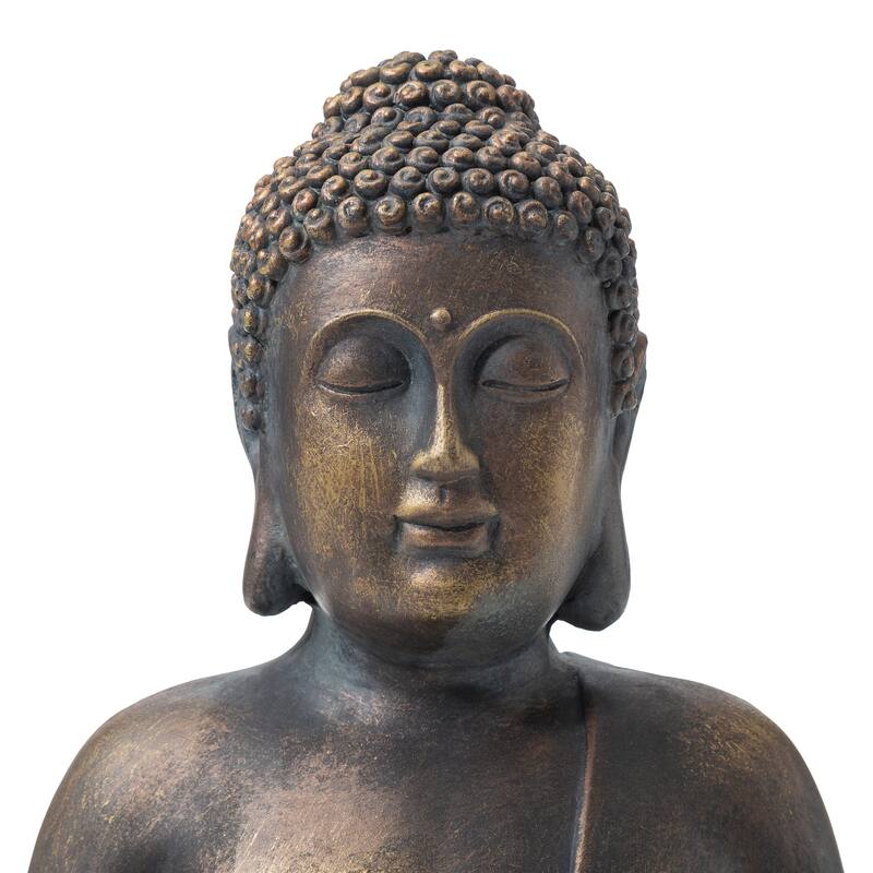 Glitzhome Zen-Style MgO Meditating Garden Buddha Statues Monk Sculpture Indoor Outdoor