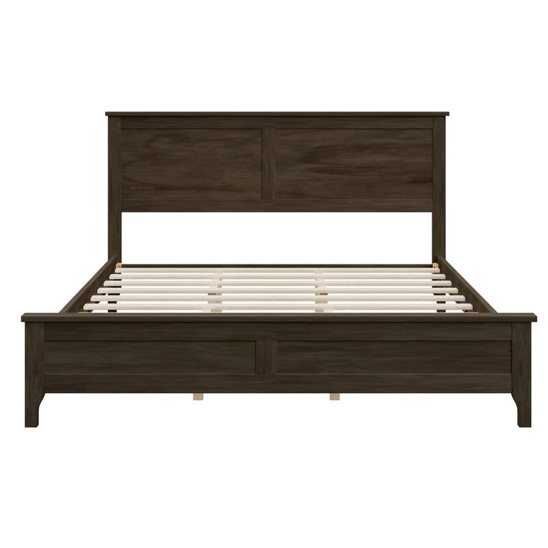 Modern Simple Solid Wood Platform Bed Frame with Sturdy Wooden Slats