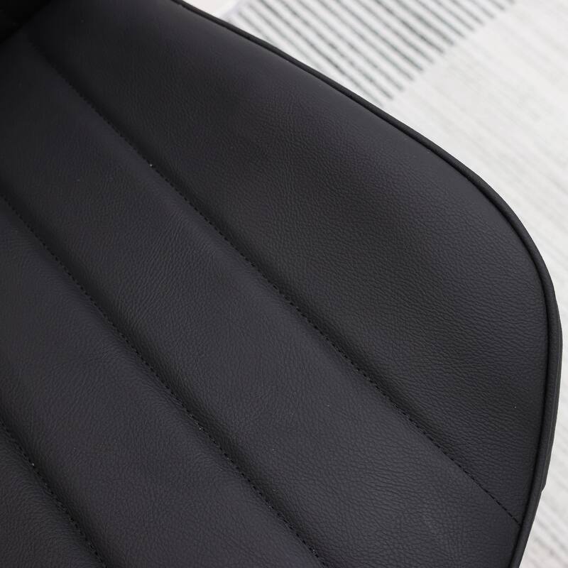 Black Leather Side Chair Kitchen Chair Office Chair Dressing Chair Set of 4 Dining Chair with Metal Legs