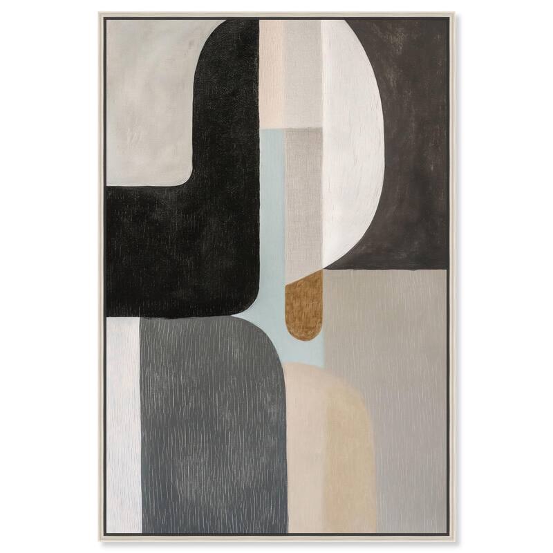 Interlocking Segments III Canvas by Art Remedy - 20" x 30" - Silver