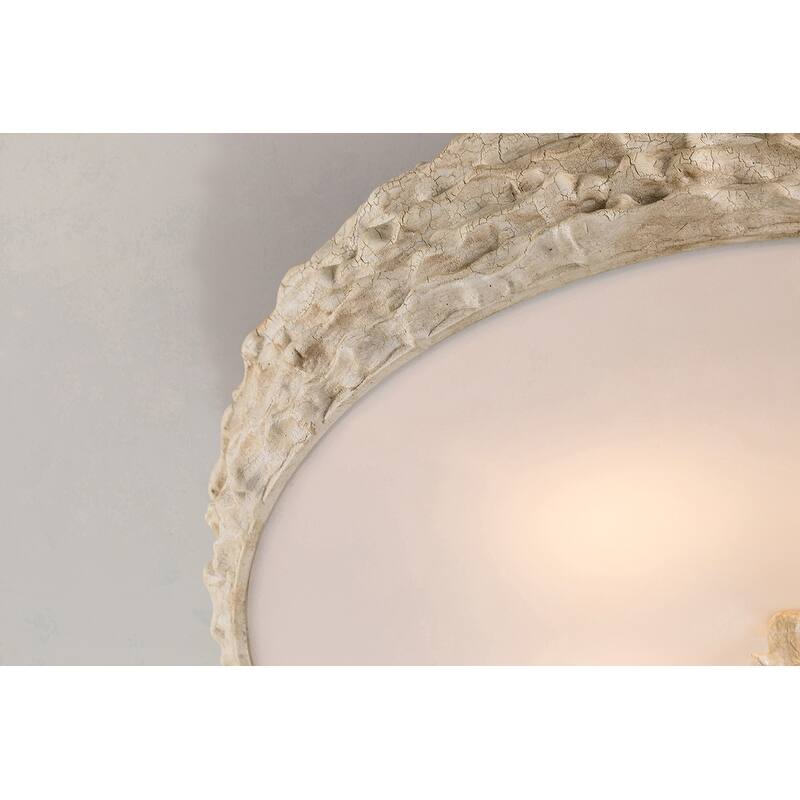 Trellis Bone Finish 3-Light Flush