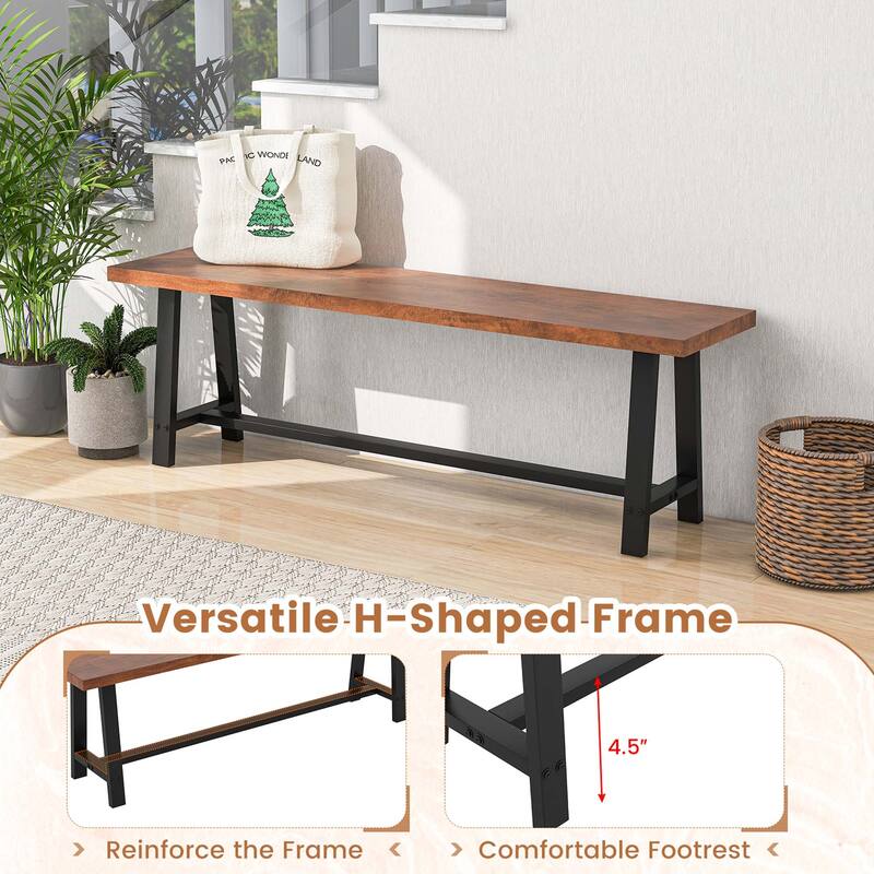 Costway 1/2 PCS 60" Dining Bench 3 Person Entryway Shoe Bench with
