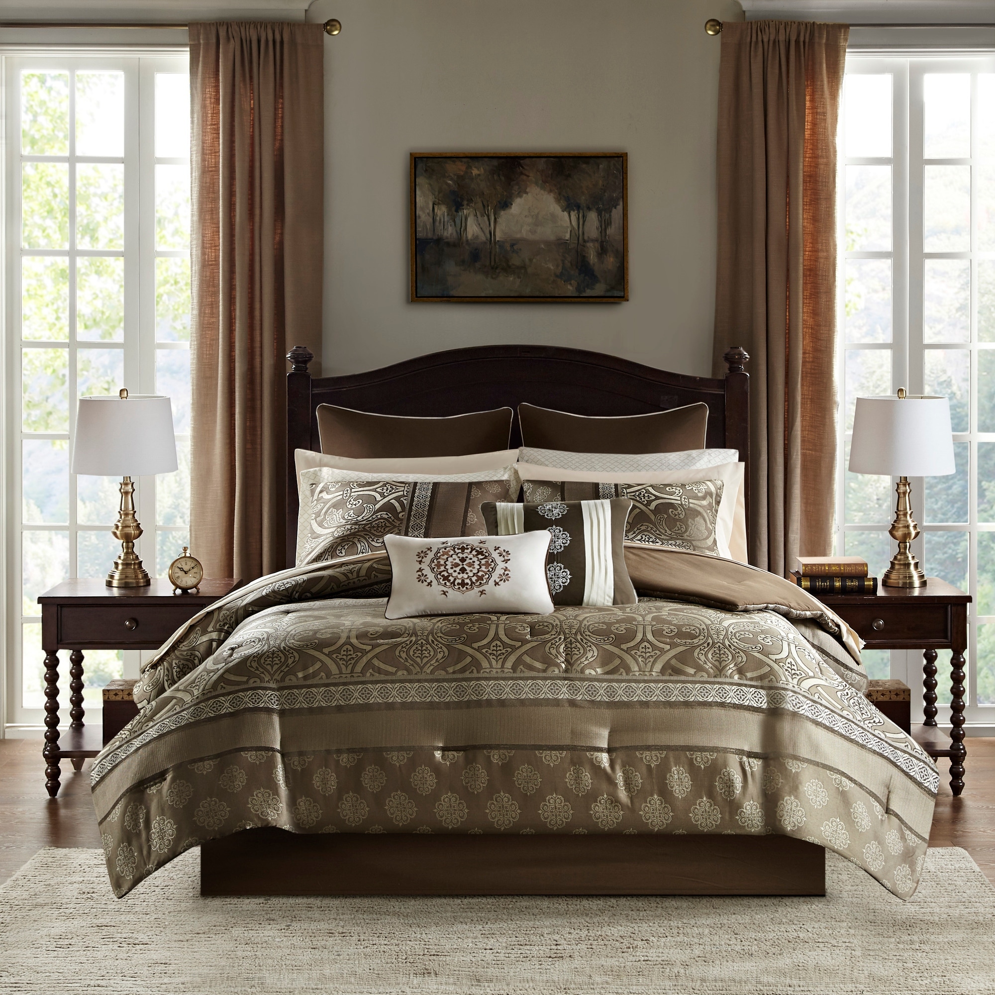 8 Piece Bed In A Bag Pintuck Comforter Sheet Set