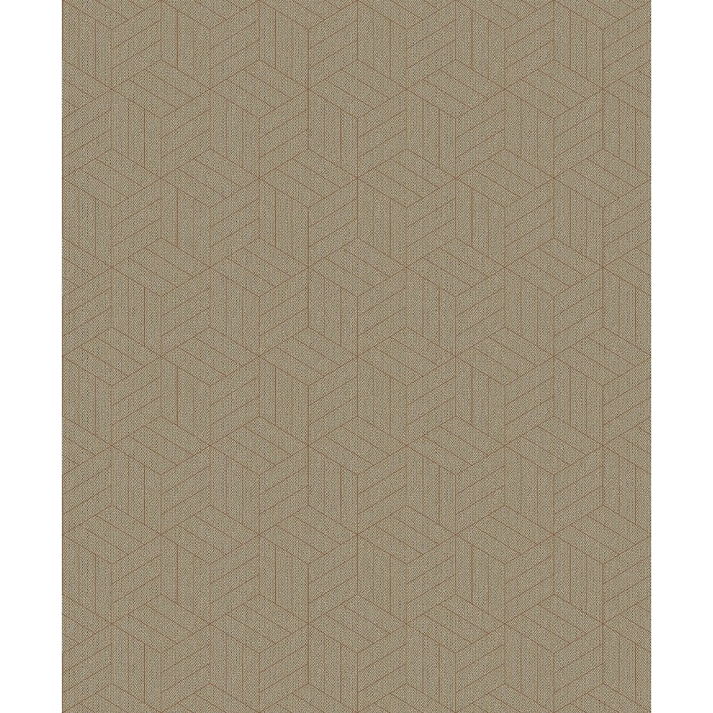 A-Street Prints Izarra Copper Geometric Block Wallpaper
