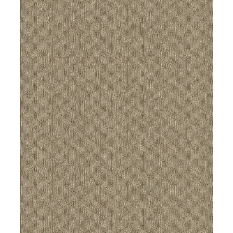 A-Street Prints Izarra Copper Geometric Block Wallpaper
