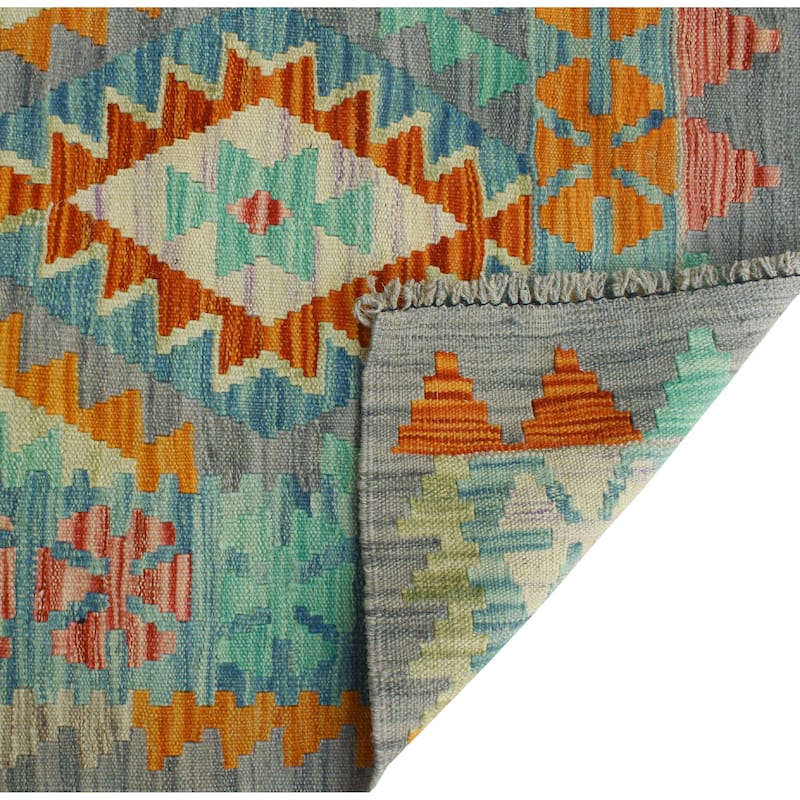Flatweave Stetson Grey/Rust Runner - 2'5" x 4'0"