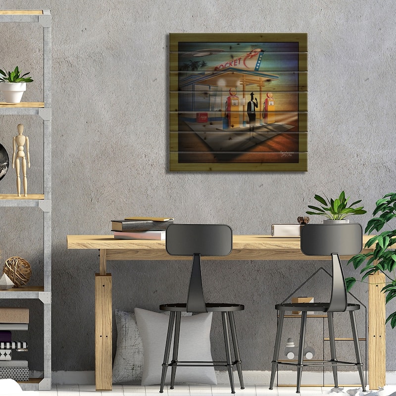 Rendevous Print On Wood by Jeffrey Coleson - Multi-Color