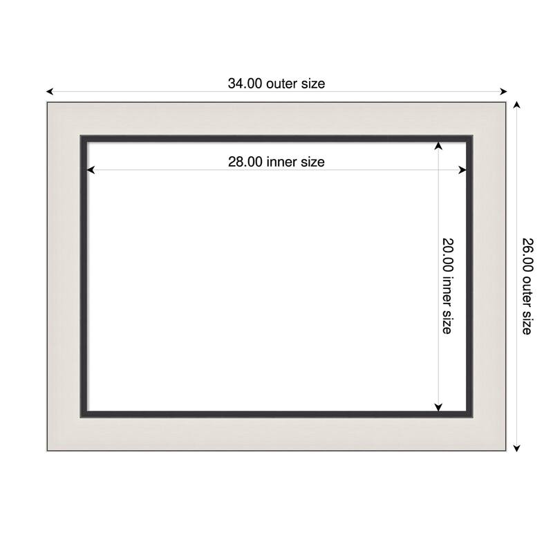Ellie Framed Dry Erase Magnetic Board - 34 x 26 in - Ellie Silver Black