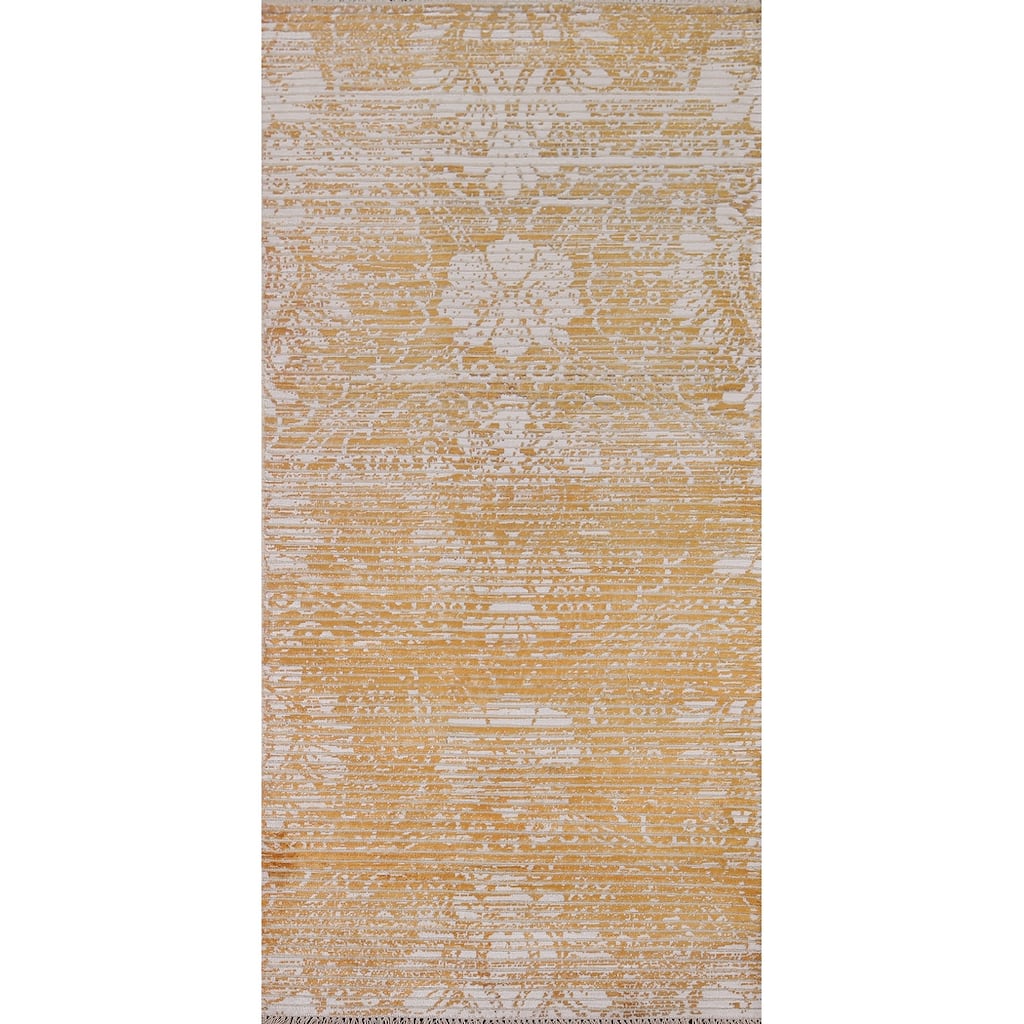 Abstract Oriental Accent Rug Handmade Modern Wool Carpet - 2'9" x 6'4"