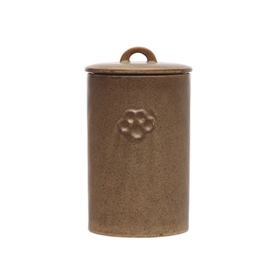 Debossed Stoneware Treat Canister with Paw Print