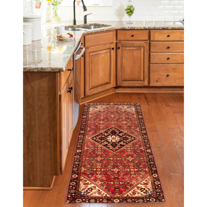 ECARPETGALLERY Hand-knotted Andelz Red Wool Rug - 3'7 x 9'9