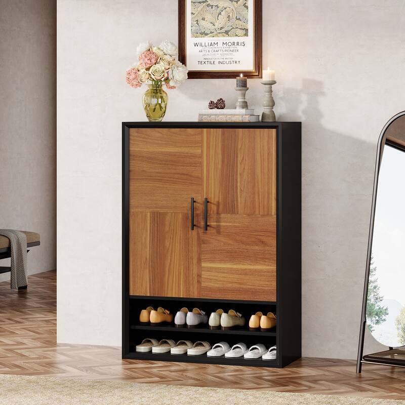 6-Tier Shoe Storage Cabinet with adjustable shelves - 13.78"D x 28.74"W x 43.30"H