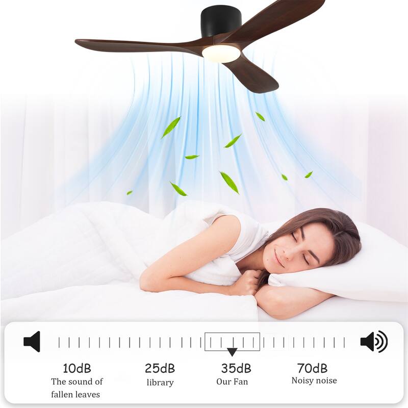 52" Ceiling Fan with Light and Remote Control, Reversible DC Motor