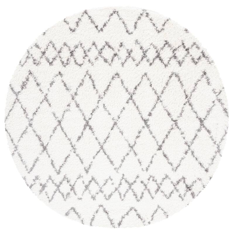 SAFAVIEH Berber Shag Ilmie Light Grey/Cream Rug