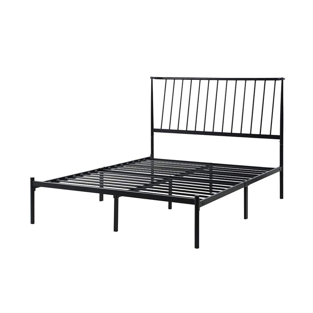 Bliss Metal Platform Bed with Curved Metal Headboard by iQ Modern