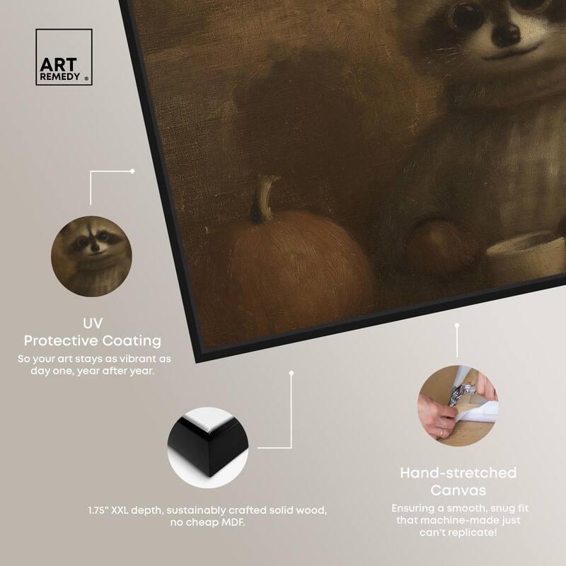 Raccoon Reverie Canvas by Art Remedy