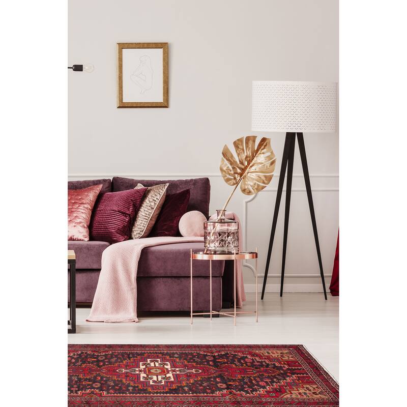 ECARPETGALLERY Hand-knotted Anadol Black, Red Wool Rug - 4'5 x 8'0