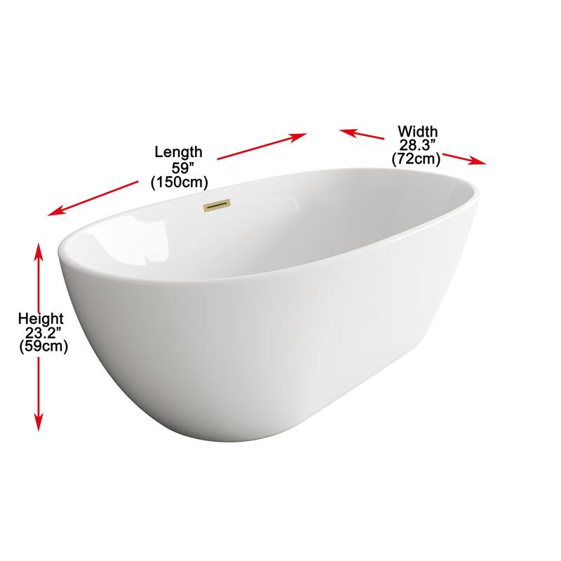 Adler Soaking Bathtub in Glossy White