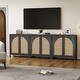 preview thumbnail 15 of 15, Bohemian Arched Rattan Door Sideboard with 2 Adjustable Shelves - 1-Piece