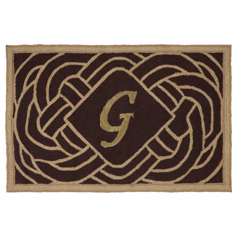 SAFAVIEH Hand-hooked Monogram M Chocolate Rug