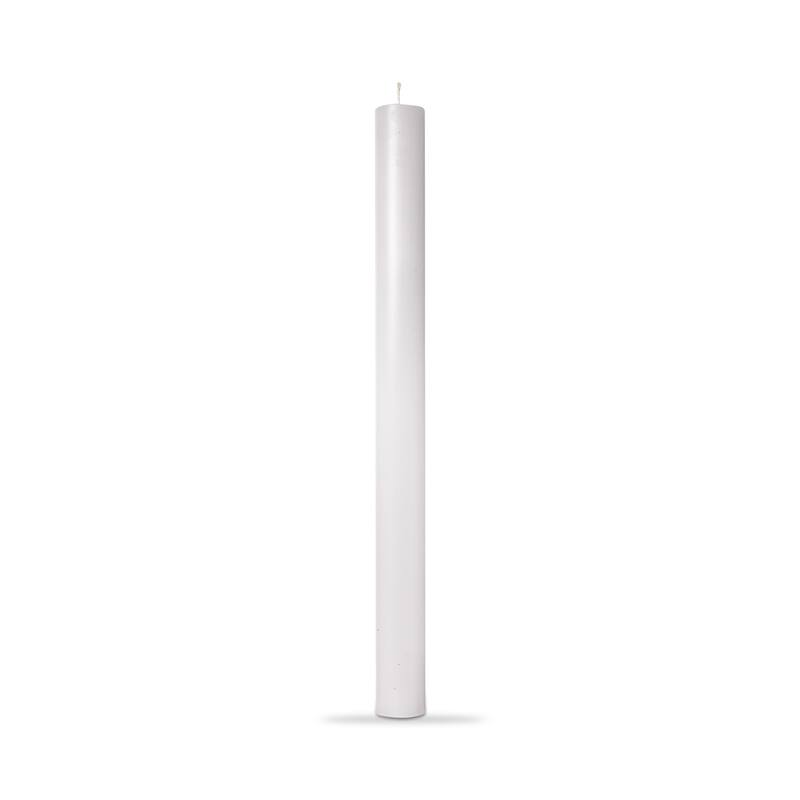 Color Studio 10" Straight Taper Unscented Smokeless Paraffin Wax Candle White, Burn Time 10 hrs. Set 12