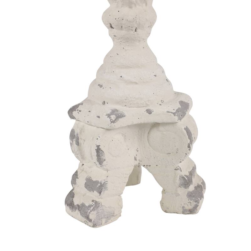 White Fiberglass Vintage Candle Holder 20 x 7 x 7 - 7 x 7 x 20