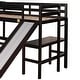 preview thumbnail 15 of 16, Twin Over Full Solid Pine Bunk Bed with Loft Bed, Desk, Slide