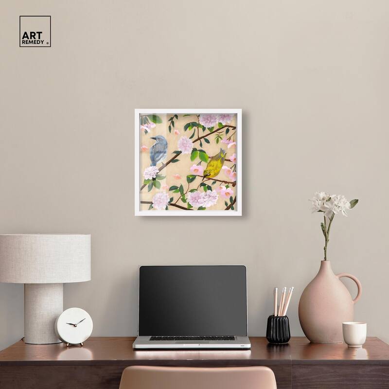 Birds Cuddle Shadowbox by Art Remedy