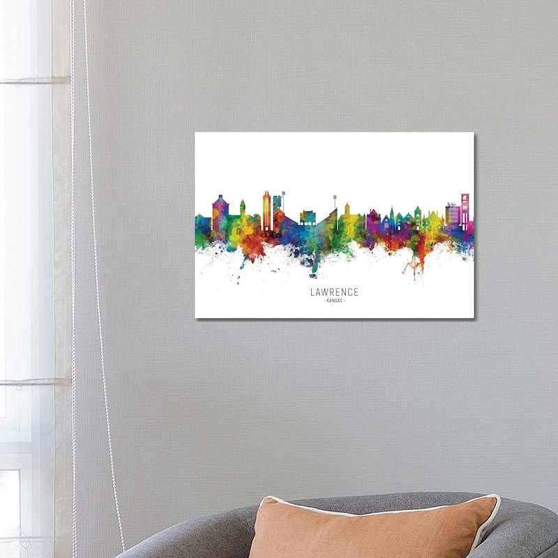 iCanvas "Lawrence Kansas Skyline" by Michael Tompsett Canvas Print - 18x26x1.5